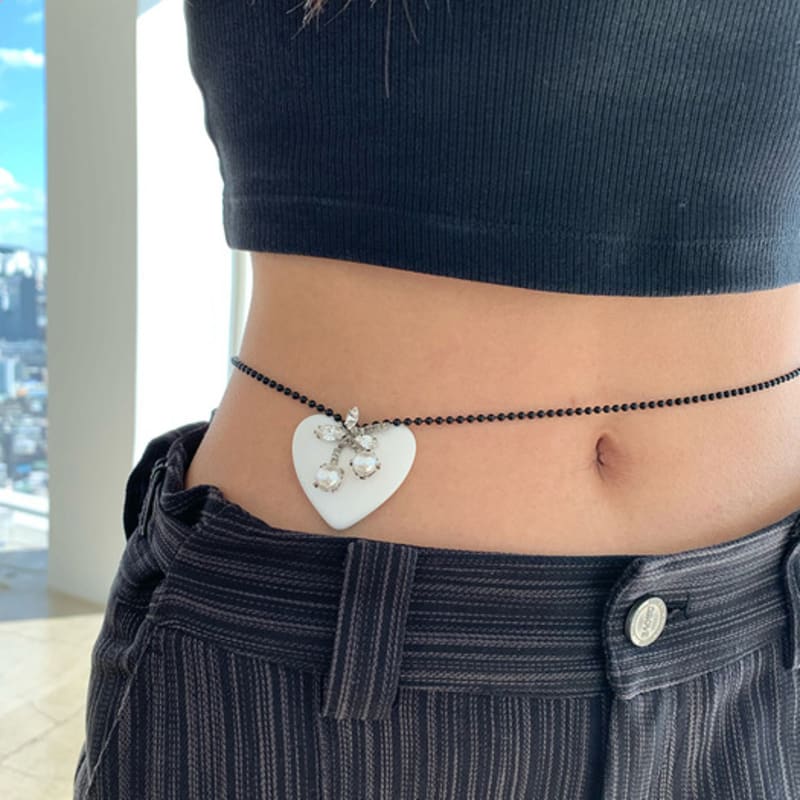 VERRYTASTE Cherry Heart Necklace - White