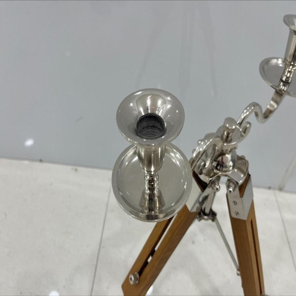 Table Lamp Candlestick Two-branched Candelabrum Candle Holder for Stand Wood And Metal Candles Fragrances
