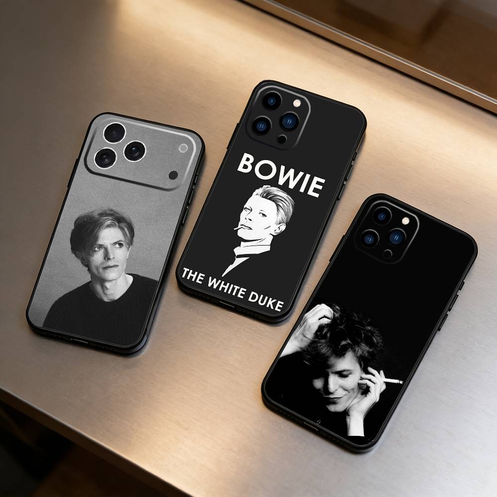 Singer D-David B-Bowie Phone Case For iPhone17,16,15,14,13,12 Plus,Max Soft Silicone Black Cover