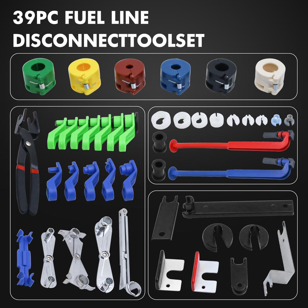 39PCS Car AC Fuel Line Disconnect Removal Tool Set with tool Box,Fuel Line Disconnect Tool Set with Fuel and AC Disconnect Plier