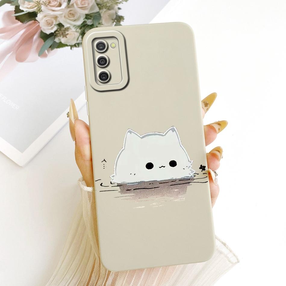 For Samsung Galaxy A03s Cute Cat Flower Cartoon Phone Case For Samsung A03S SM-A037G Shockproof Soft Silicone Covers Bumpers