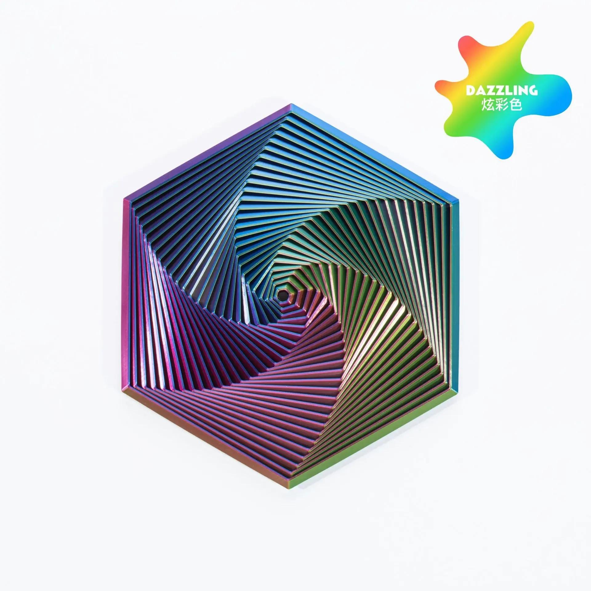 

3D Printed Fractal Hexagon Toy Mesmerizing Spiral Design for Adults Pocket - Sized Reliever Exquisite Decor Gift Items butterfly small size светло-серый