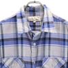 AVIREX Check Long Sleeve Flannel Shirt XL Gray Back Chain Stitch Men's Used