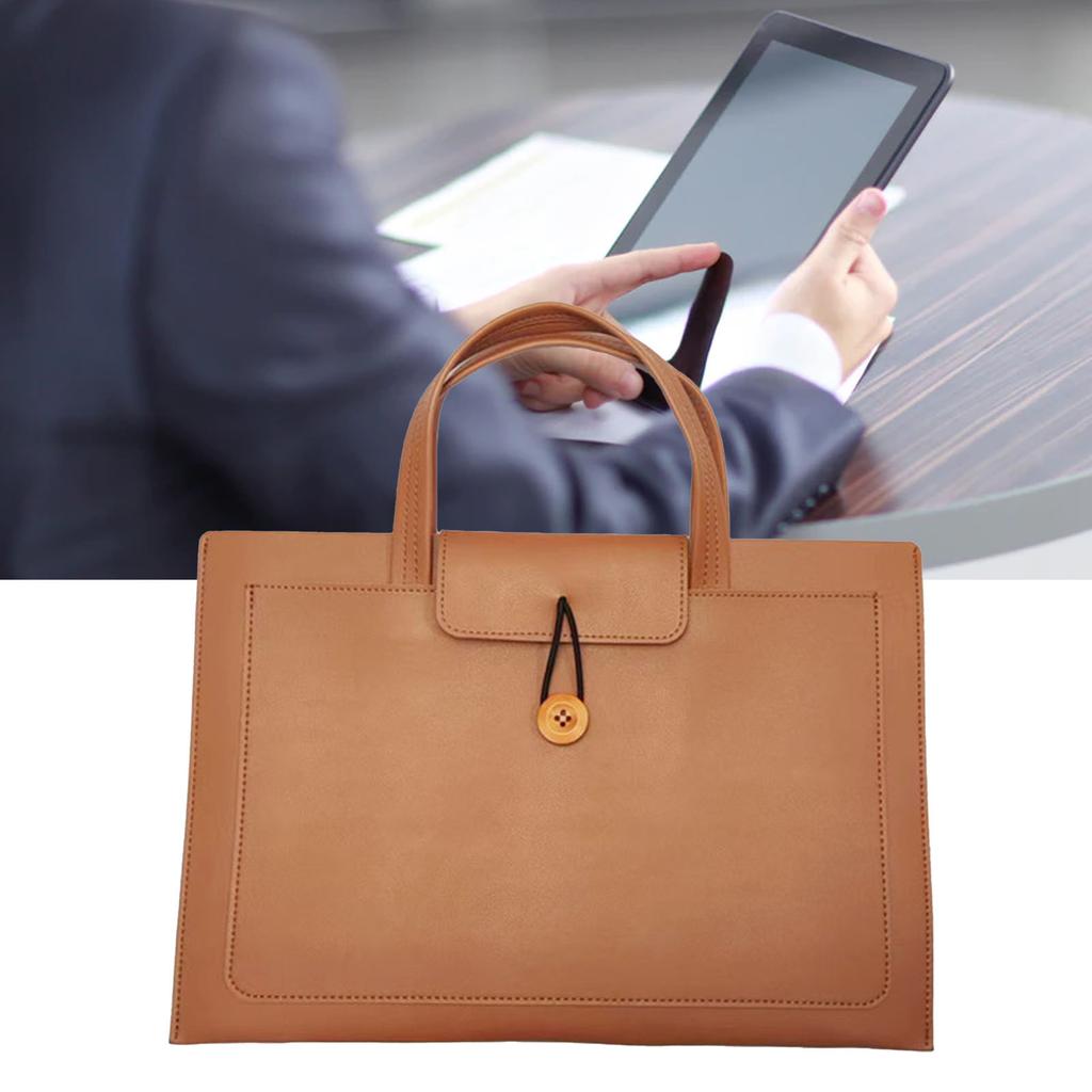 PU-Leder-Computertasche Dünn Leicht Handgehaltene Laptop-Tragetasche mit Bequemem Griff für Reisen Geschäftsreise