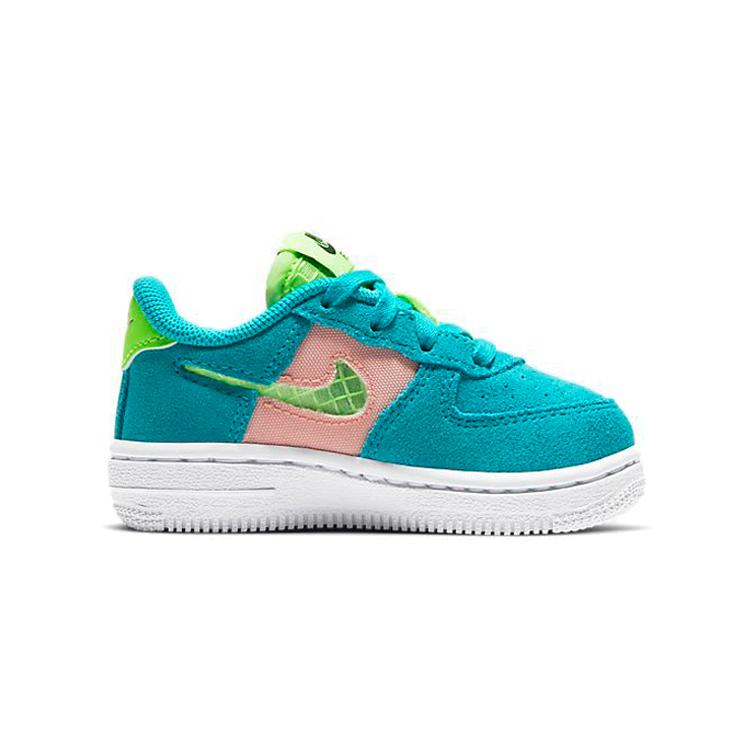 New Nike Air Force 1 Anti Slip Wear Resistant Low Top Toddler Shoes Pink Green Infant And Toddler CJ4112-300