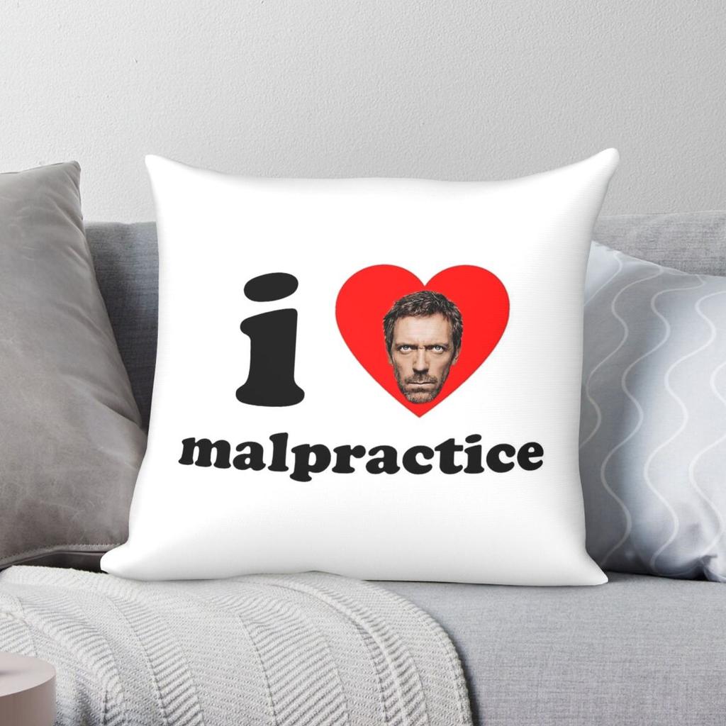 Ich liebe Malpractice House MD Quadratisches Kissenbezug Polyester Leinen Samt Kreativer Reißverschluss Dekoration Kissenhülle Sofakissenbezug
