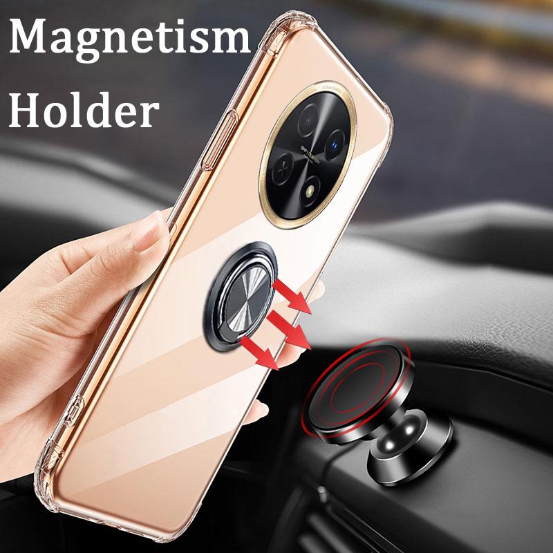 For Huawei Nova 15 Max Case Ring Holder Ultra Thin Transparent Car Navigation Soft Silicone Clear Cover For Huawei Nova 15 Max Phone Casing