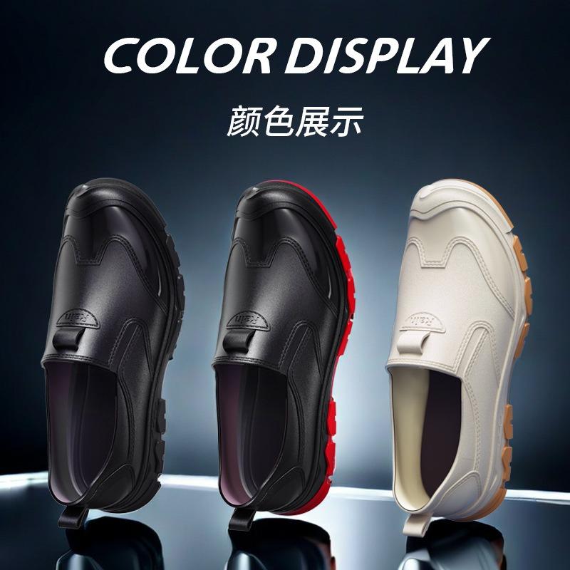 Fashion men's low-top non-slip rain shoes one-pedal water shoes kitchen agricultural work outdoor travel wading men's galoshes rubber shoes