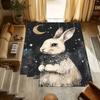 1pc Moonlit Bunny Themed Rug for Home Decor, Non-slip Office Carpet, Chair Mat, Outdoor Mat, Christmas and Halloween Gifts-0731104