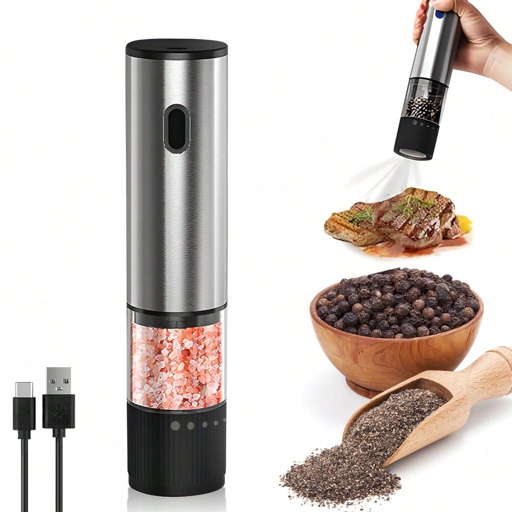 Xiaomi Electric Salt and Pepper Grinder, Rechargeable Mini Automatic Grinder, Adjustable Coarse and Fine Pepper Grinder