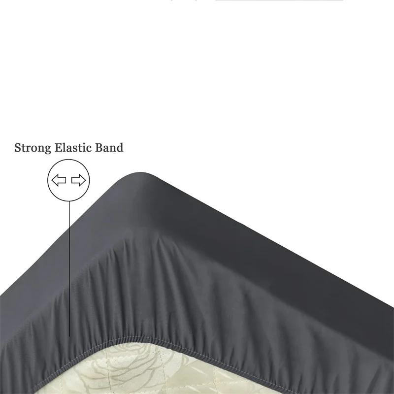 High Quality Fitted Sheet Multiple Colors Super Soft and Breathable Mattress Covers Protector Sofa Cover Single/Double Bed Sheet Solid Color Bed Cover