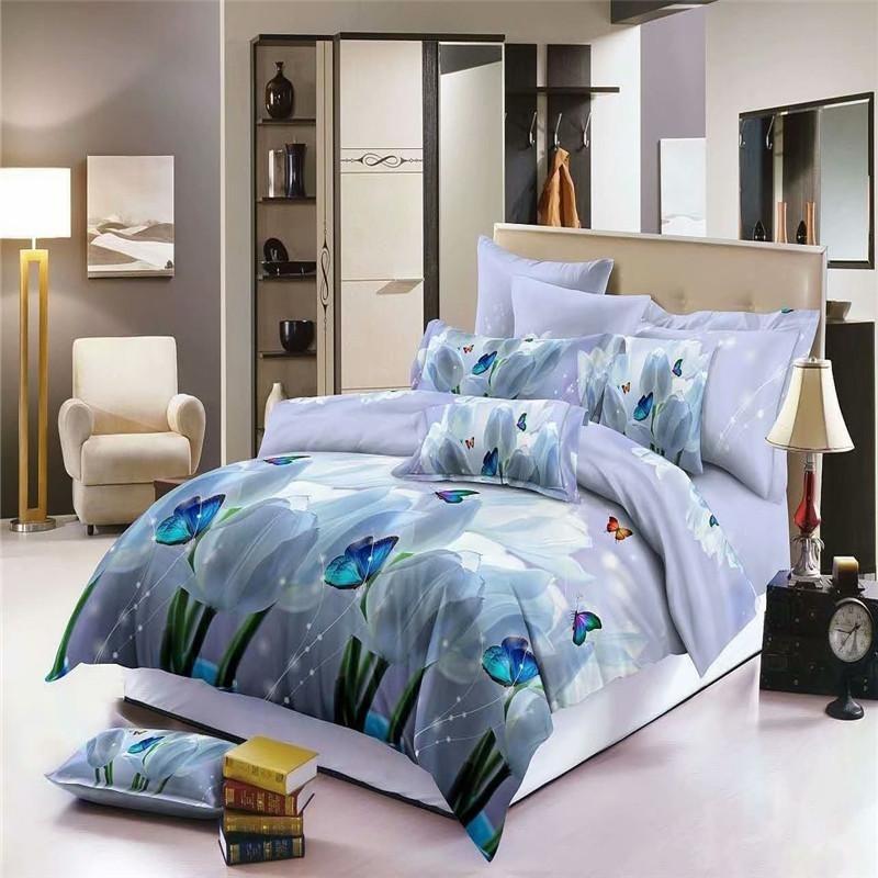 3d Flower  Bedding Set Double Bed Queen Twin Size Bed Linen Set