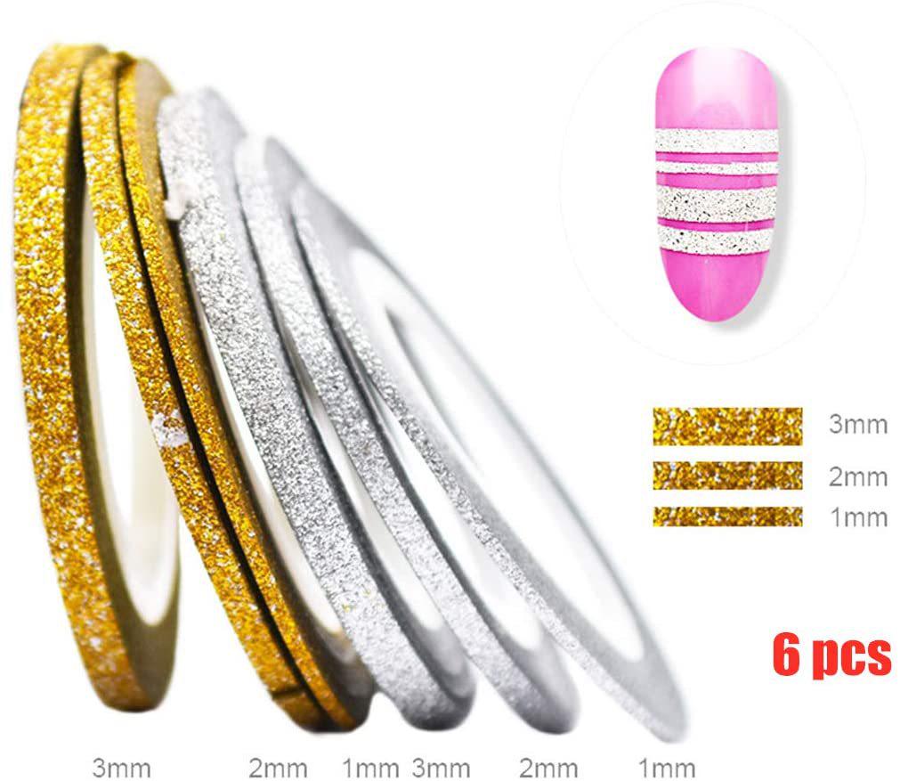 

30-Color Metallic & 18-Color Mermaid Nail Art Stickers with Adhesive: Gold, Silver, Laser Ray, and Frosted Lines