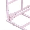 Hanging Closet Organizer 3 Tier Pink Storage Shelf Minimalist Grid Plastic Cloth Shelf for Bedroom Dormitory Apartment