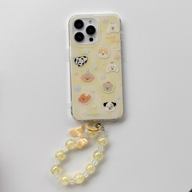 Ins Dog Puppy Imd Birthday Cartoon Animal Phone Case For Iphone 13 12 Promax Cute Back Cover For Iphone 11 14 Pro Max Bracelet