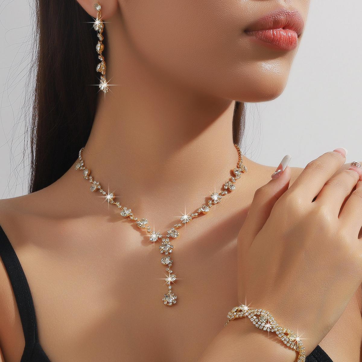 

4 шт. Женская мода Медная цепочка с когтями Подсолнух ожерелье серьги браслет комплект ювелирных изделий свадьба банкет вечеринка праздничный подарок