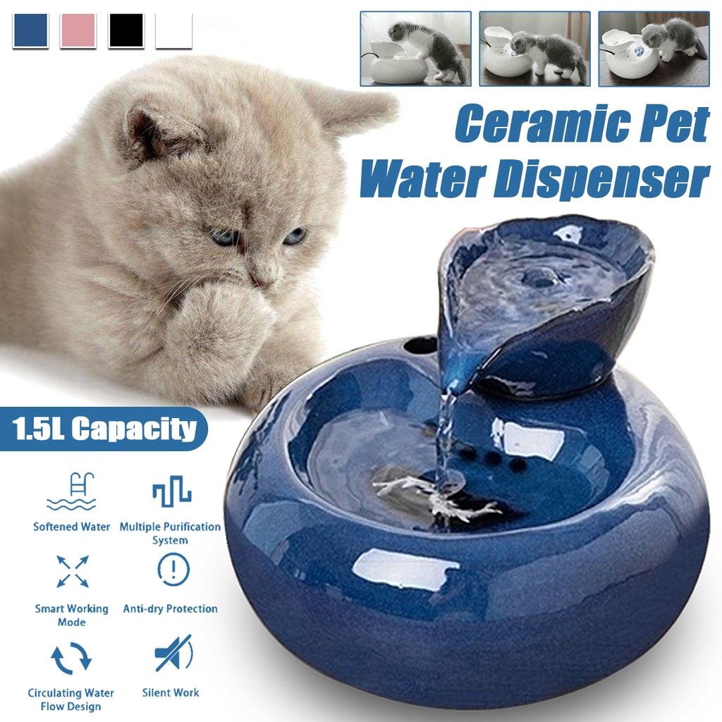 Ceramic Cat Water Dispenser Silent Automatic Pet Circulating Water