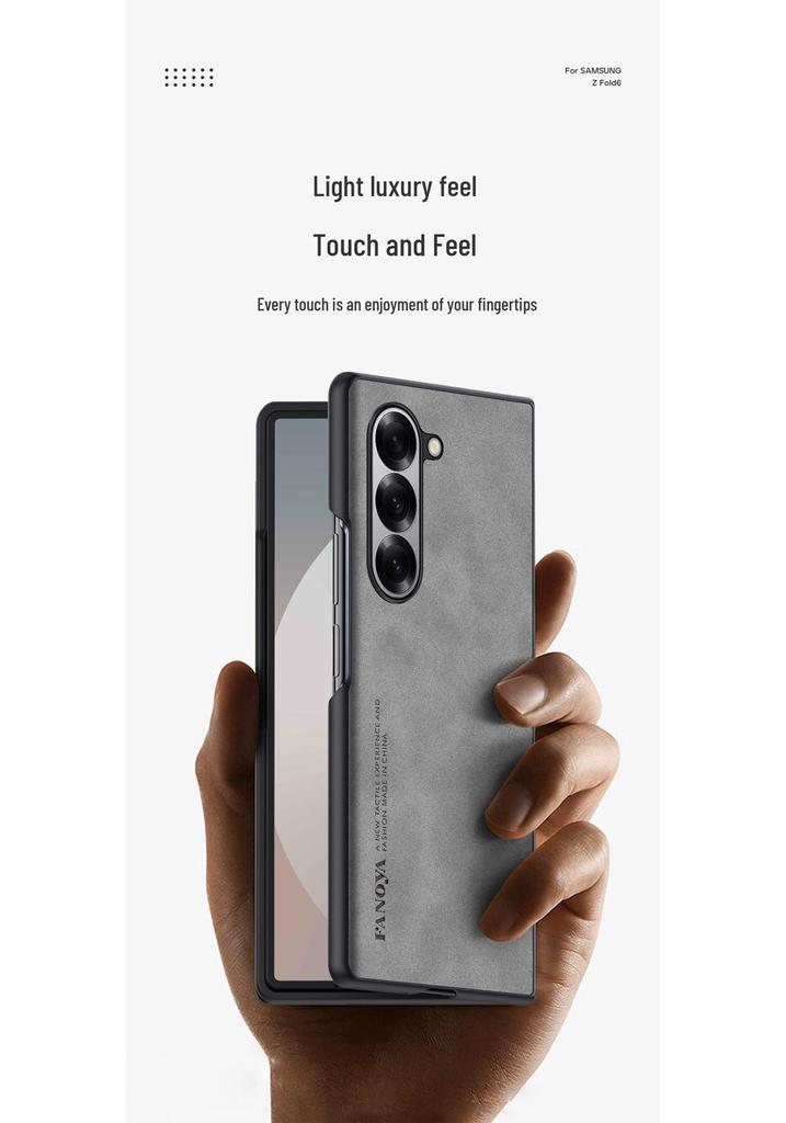 Samsung Z Fold7/6/5 Light Luxury Leather Texture Protective Phone Case