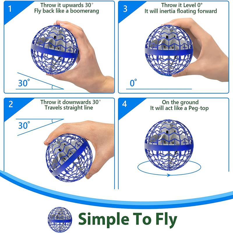Fly Ball Hover Ball LED Light Rotating Fly Ball Toy Flying Drone Ball  Indoor And Outdoor Children's Gift