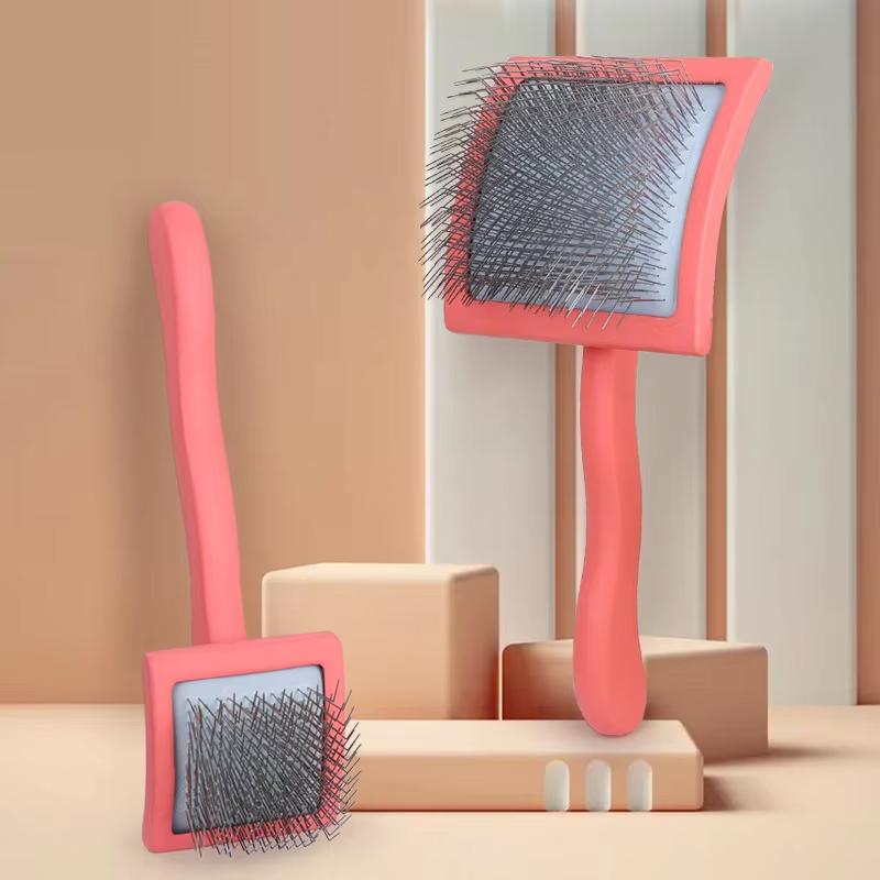 High Quality Custom Logo Dog Grooming Brush Long Pin Needle Stainless Steel Slicker Cat Dog Hair Removal Wood Pet Combs Soft Box
