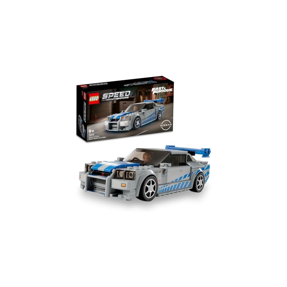

LEGO Speed Champions Nissan Skyline GT-R R34 Toy Building Blocks for Kids Ages 9-11 Vehicle Model 76917