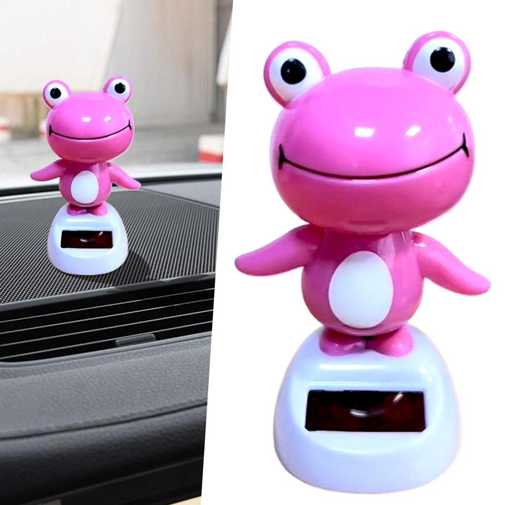 Car Solar Powered Automatic Swing Frog mini Doll Toy Cartoon Animal Figure car Interior Dashboard decoration Desk Home Ornaments