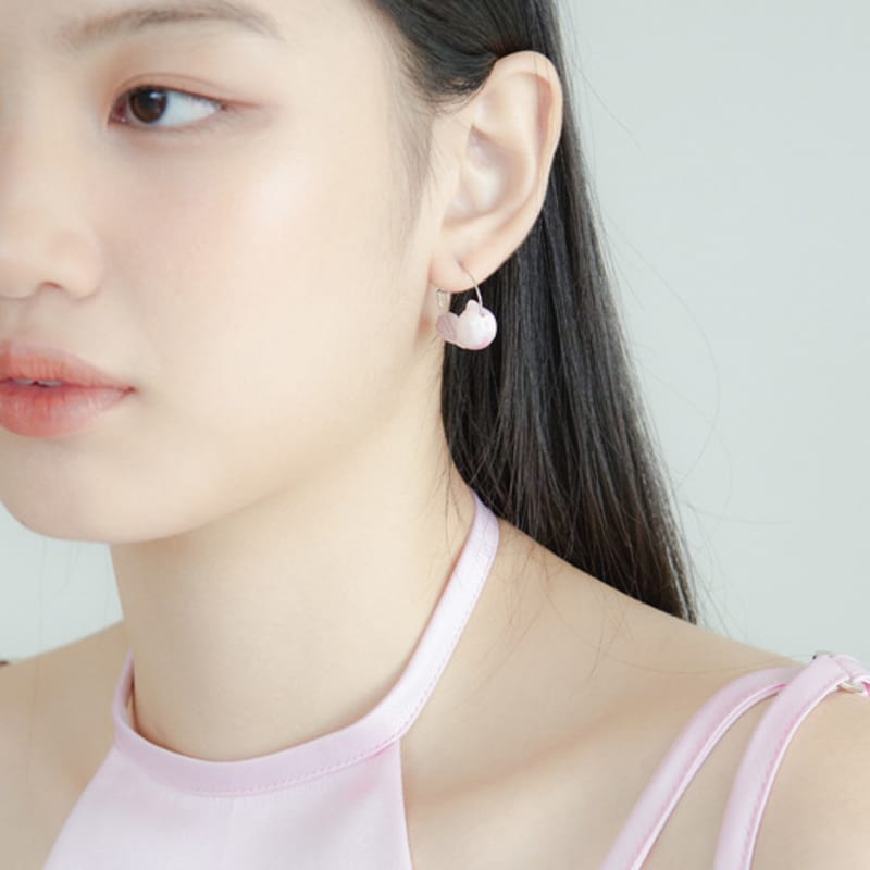 LOVUEE Pink Kitty with Pink Tulip Earrings