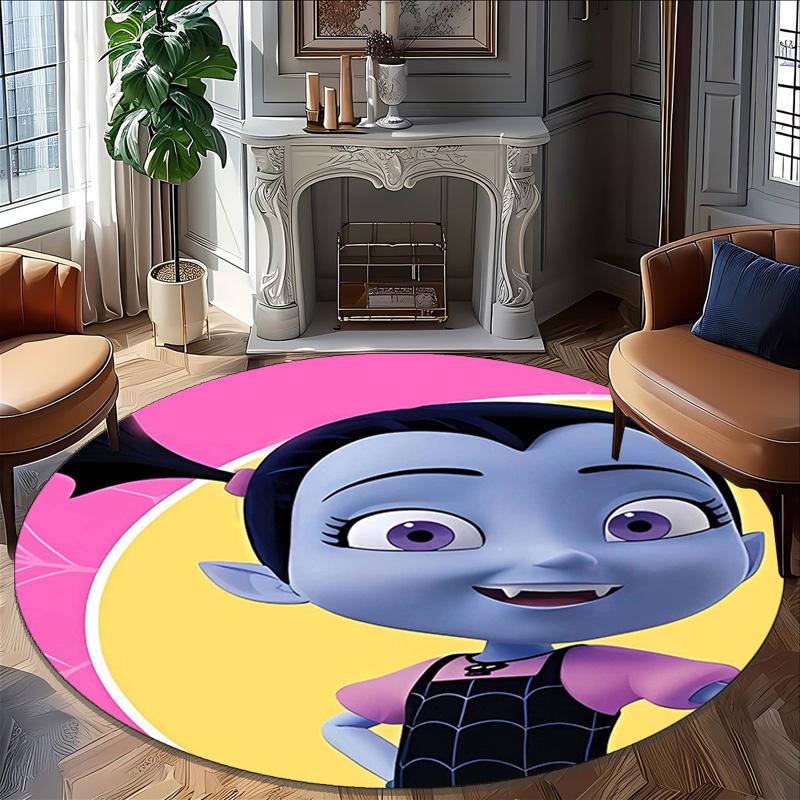 1pc Vampirina1 Print Round Carpet Chair Round Carpet Suitable for Bedroom Living Room Home Decorative Carpet