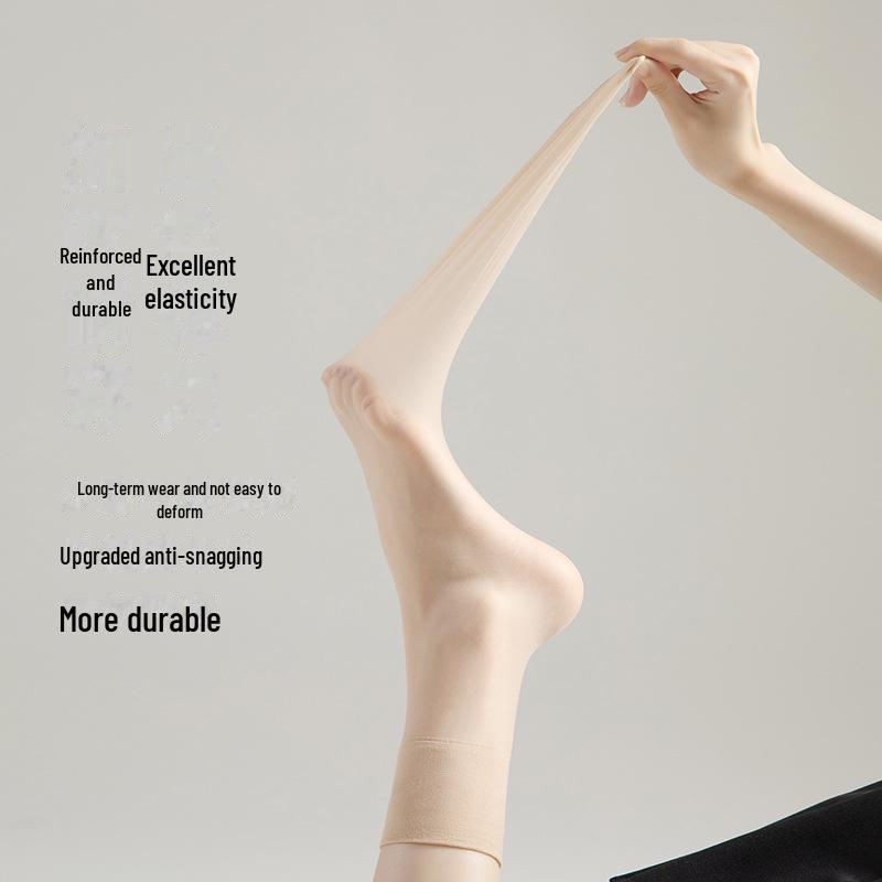 Women's Summer Slimming Anti-Slip Socks – Black & Nude Mid-Tube
