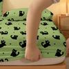 1 Cartoon Cute Animal Cat Printed Matte Fitted Sheet, Bedroom Printed Bed Cover, Bedding (excluding Pillowcases)