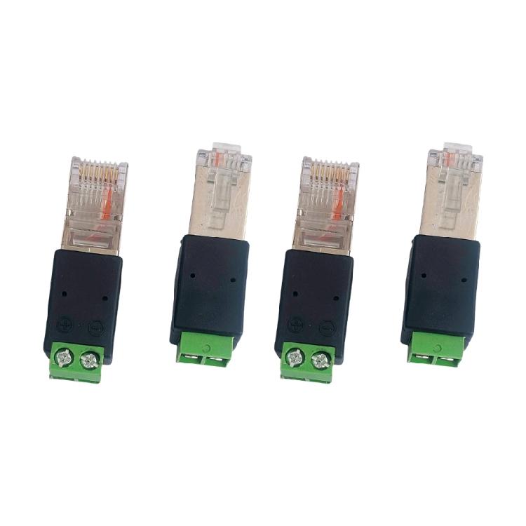 

4 шт. Разветвители-конвертеры RJ45 Male на 485 с винтовыми клеммами Запасные части для сетевых разъемов Долговечные 1