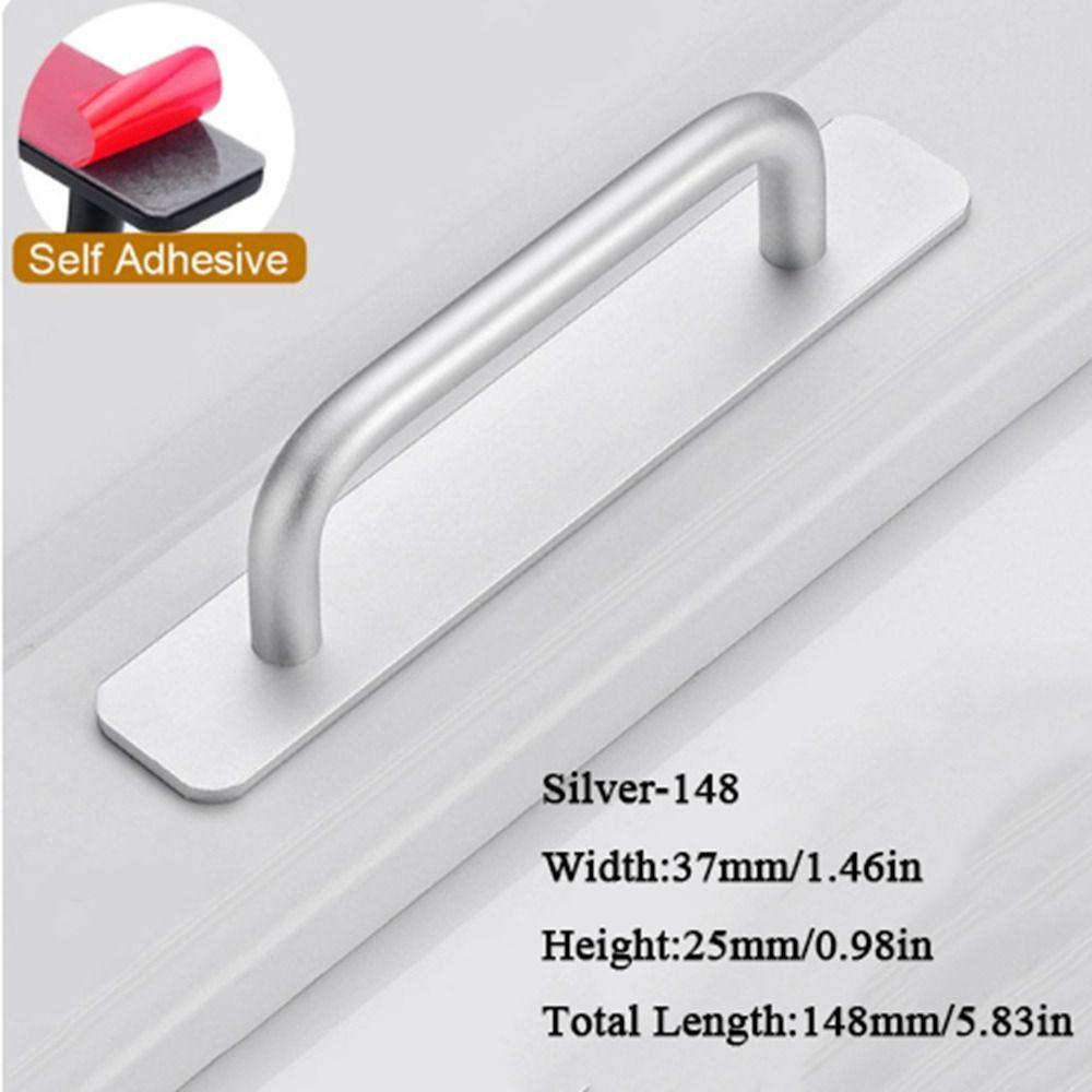 

Алюминиевый сплав Ручка двери без проколов Практичная водонепроницаемая ручка для шкафа Черная/золотая/серебряная влагостойкая ручка для окон Мебель