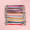 10pcs 2mm PU Leather Wax Thread 13cm Braided Strings With Alloy Lobster Clasp Bracelet Cord for DIY Jewelry Making Supplies