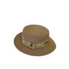 Summer decorative flat-top straw hat women's travel seaside vacation sunshade top hat temperament elegant sunscreen sun hat