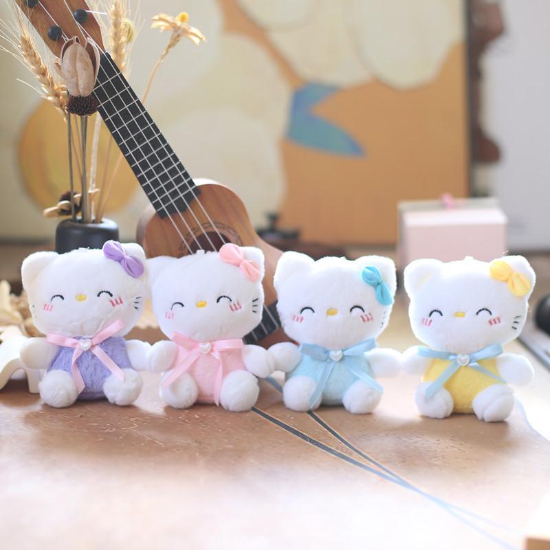 Soft Short Plush Cat Doll Stuffed Animal Keychain Gift For Girls