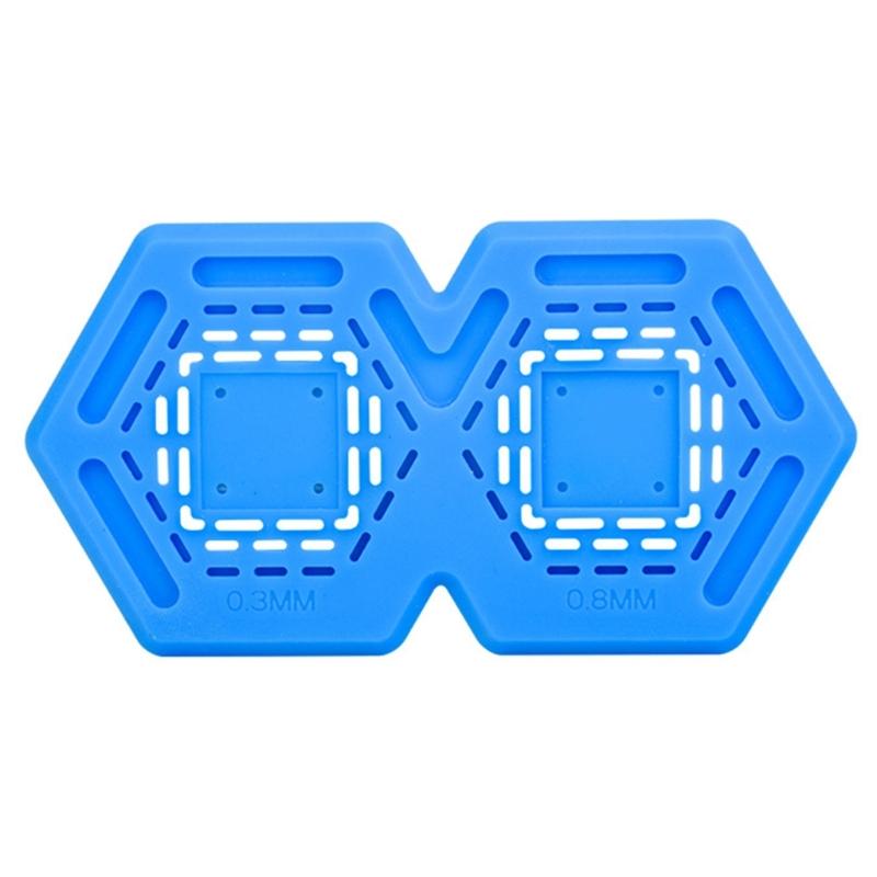 

Advanced 4 in 1 Magnetic Soldering Mat Featurings Chip Grooves& Soft Magnetic Planting Tin Pad for Electronic Repair синій