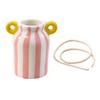 Double Handle Striped  Flower Pot INS Wall Mounted Planter Hydroponic Vase  Housewarming Gift