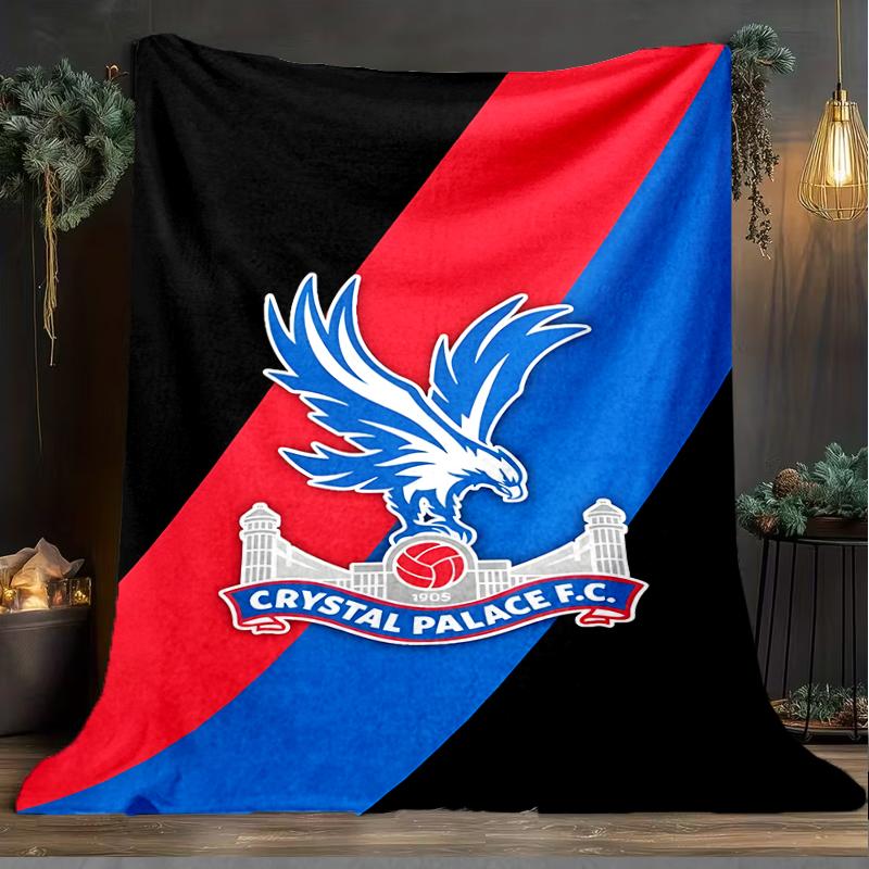 1PC Crystal Fc Crest Printed Soft Flannel Blanket Throw for Adult Bedroom Living Room Sofa Camping Travel Fan gifts Christmas Gifts