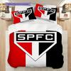 Sao Paulo FC Pattern Bedding Quilt Set Quilt Cover Pillowcase Home Decoration Birthday Gift (1 * Duvet Cover + 2 * Pillowcase, Without Core)