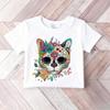 Day of The Dead Tshirt Cat Sugar Skull Shirt Dia De Los Muertos Women Tshirt Halloween Casual Fashion Short Sleeve Daily Life T