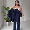 2025 Fall V-neck Casual Short-sleeve Top & High-waisted Women's Set