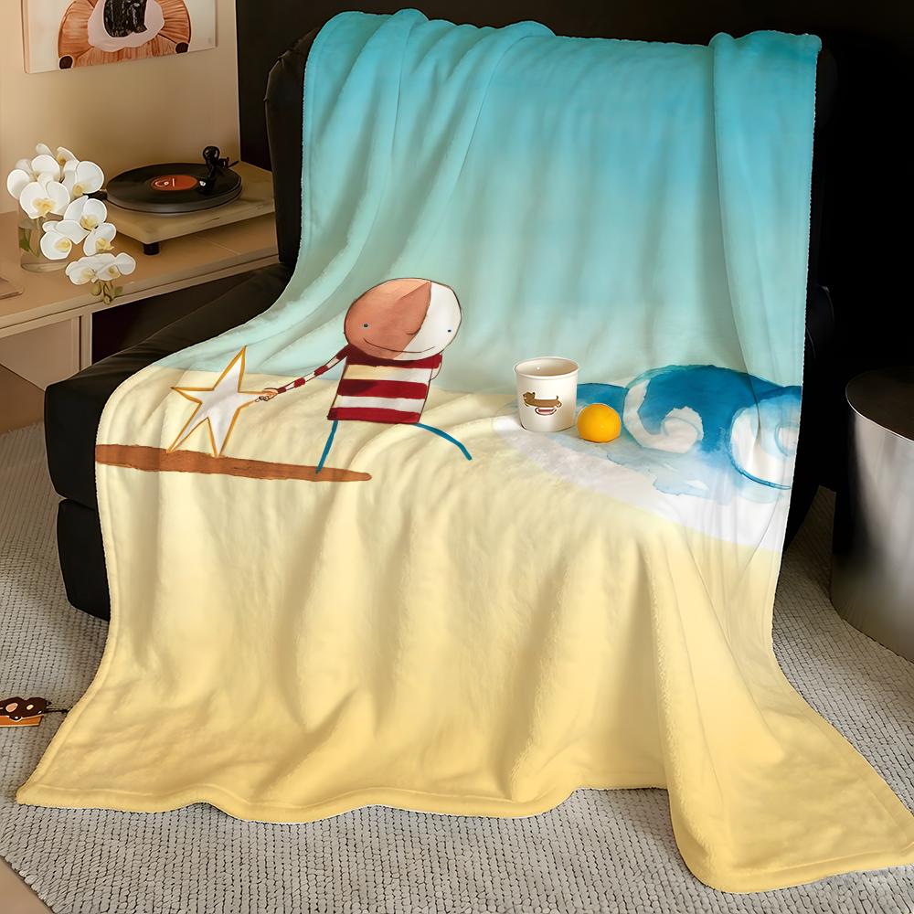 Artist O-Oliver J-Jeffers Throw Flannel Blanket, Soft Warm, Durable & Washable cute Cool