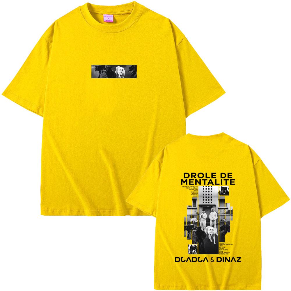Rapper Djadja Dinaz Drôle De Mentalité Album Tshirt Men Women Fashion Oversized T Shirts Man Vintage Casual Soft Cotton Tees