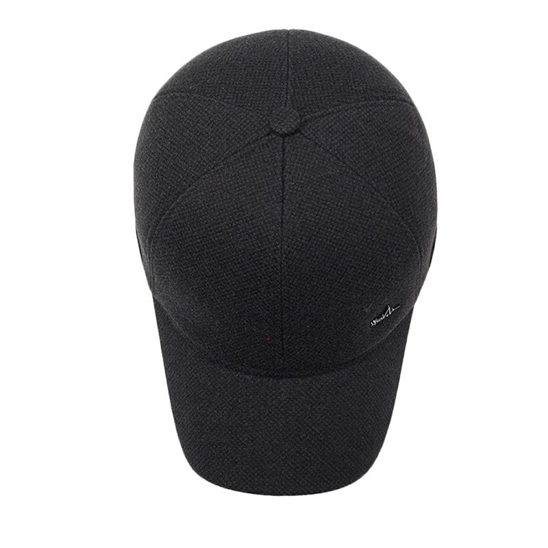 Men's Winter Middle-Aged Outdoor Woolen Hat Ear Protecting Thick Warm Baseball Cap Winter Coldproof Cotton Cap