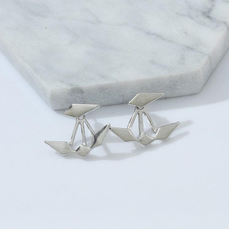 European and American Rhombus Stud Earrings with Smooth Surface