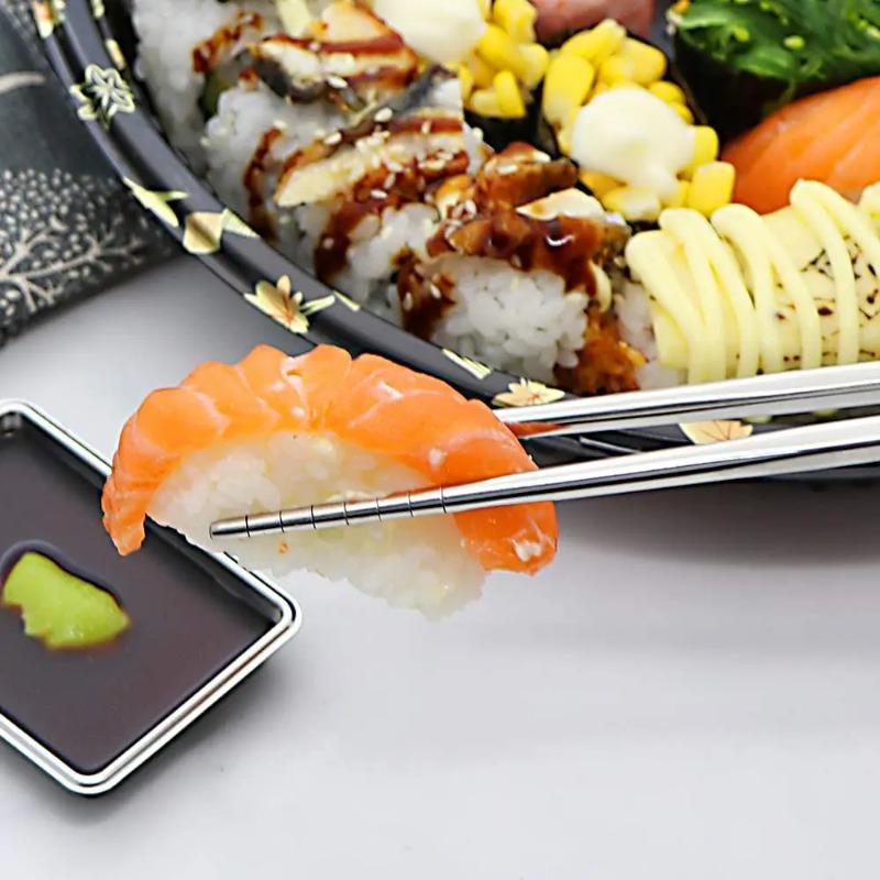 2-5 Pairs Chopsticks 304 Stainless Steel Non-Slip Chopstick Metal Sushi Sticks Korean Japanese Food Chinese Chopsticks