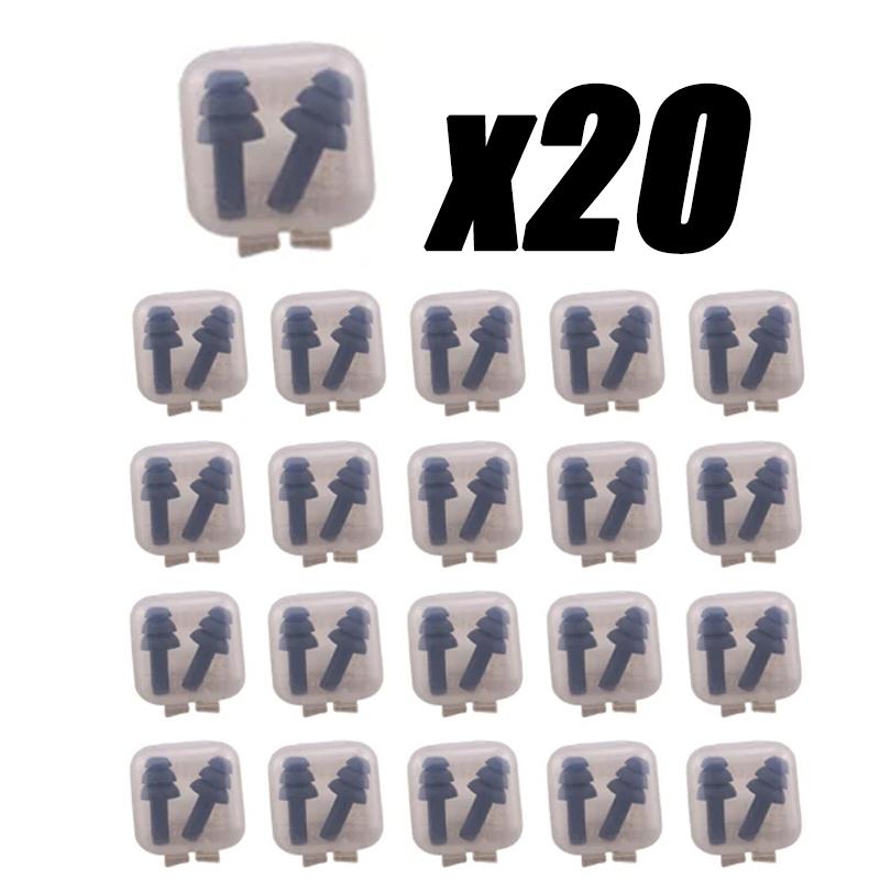 20pairs Soft Silicone Earplugs Waterproof Swimming Ear Plugs Reusable Noise Reduction Sleeping Ear Plugs Hearing Protection