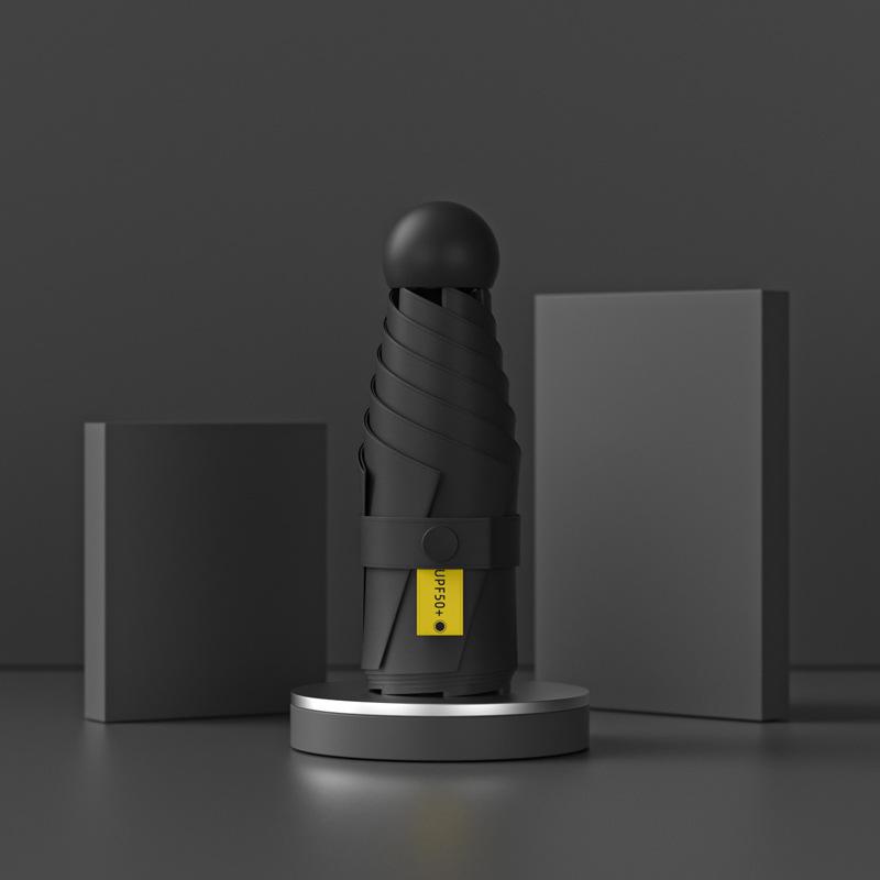 Compact Women's Mini Folding Sun and Rain Umbrella - UV Protection, Dual-Use with Color Glue.