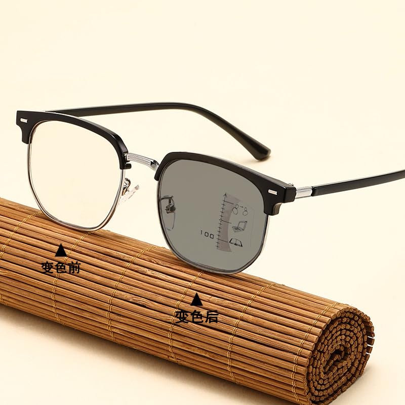 Progressive Multifocal Reading Glasses That Are Resistant To Strong Sunlight and Harmful and Do Not Change Color Under Artificial Light or Indoors