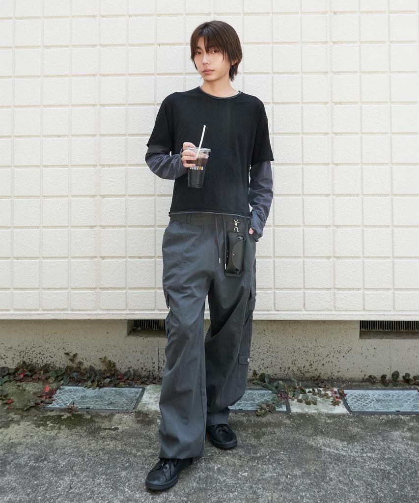 XERO Cut-Off Layered Slub Long Sleeve [Black]